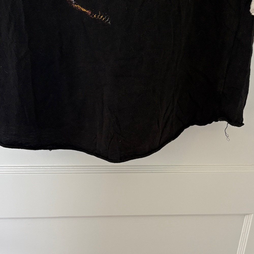 Denim & Supply Ralph Lauren Black Tee with Cream Raglan Sleeves and Graphic - Picture 5 of 5